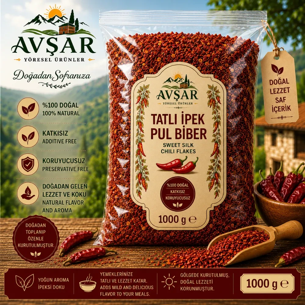 Tatlı İpek Pul Biber 1000 Gr